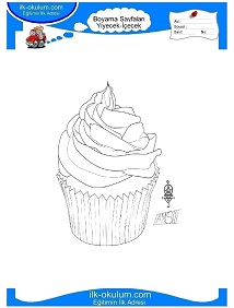 Çocuklar İçin Cupcake Boyama Sayfaları 